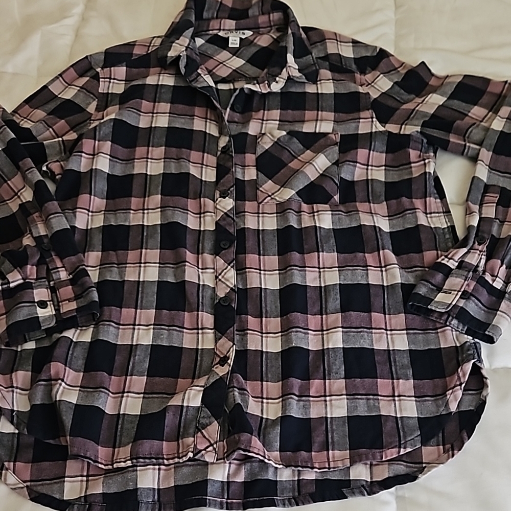 Orvis Plaid Button Down Shirt Size L